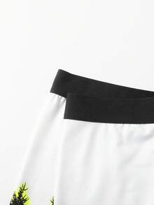 Rest Era Men's Wild Forest Wolf Graphic Long Boxer Shorts, Casual Comfy Underpants For Men - Black and White - View 4
