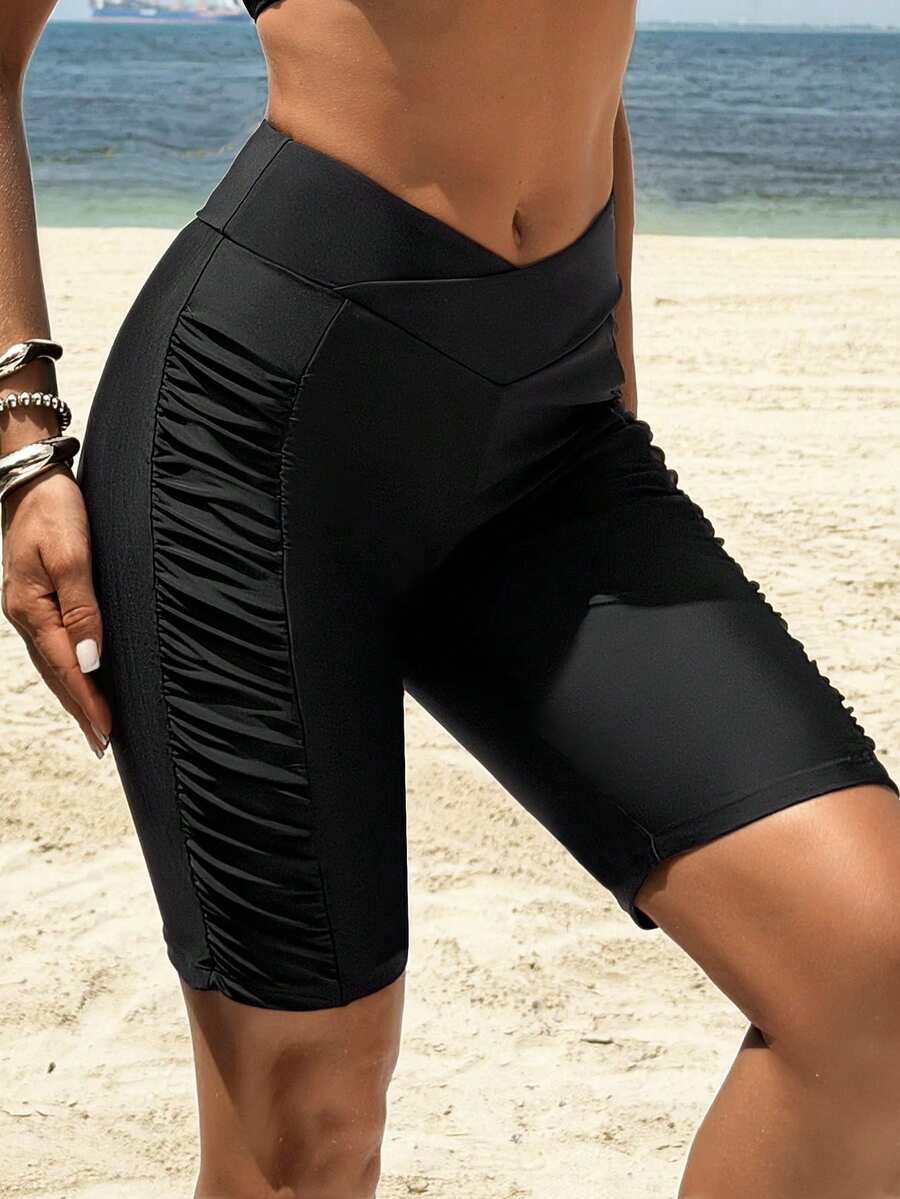 Swim SPRTY 26SS 女士春夏沙滩装，女士泳裤，单件装，性感网红风，现代、优雅、浪漫、性感休闲 - 黑色 - 查看 1