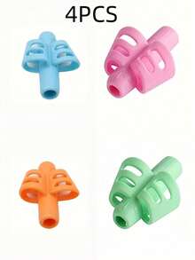 2PCS/3PCS/4PCS/5PCS Multicolor Silicone Ergonomic Pencil Grips Handwriting Posture Correction Tool Writing Aid For School Supplies Stationery - Multicolor - View 8
