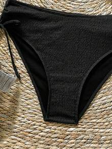 Soleia Bộ đồ bơi màu trơn dành cho nữ, thích hợp cho kỳ nghỉ và đi biển mùa hè, bikini. - màu đen - Xem 7