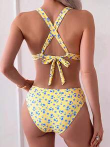 Swim Mod Bộ bikini tối giản họa tiết hoa nhí mùa xuân/hè 2026, có đệm ngực, đồ bơi cao cấp dành cho nữ. - Nhiều màu - Xem 2
