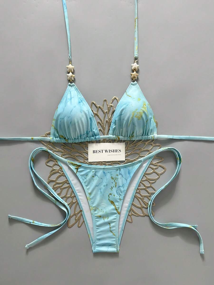 SHEIN Swim Mod Bộ bikini tách rời tối giản dành cho mùa Xuân/Hè 2026, đồ bơi cao cấp tôn dáng cho nữ. - Nhiều màu - Xem 1