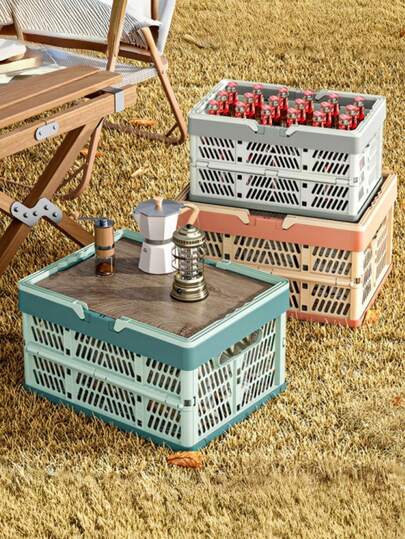 Cesta plegable y portátil para picnic, compras de comestibles, bolsa de mercado plegable y ligera, bolso multifuncional para viajes, playa y camping