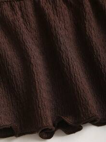 Sweetra 女士金属装饰褶皱领连衣裙，时尚百搭，适合约会和派对 - 鏽棕色 - 查看 4