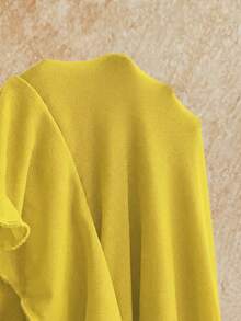 Soleia Women's Colorful Vintage Floral Print Draped Neck Layered Ruffle Hem Dress, Vacation Style,Summer Dresses For Women - Yellow - View 3