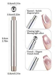 2Pcs Double Headed Cat Eye Magnet Nail Tools Smooth Shiny Surface Strong Magnetic For Gel Nail Polish Design Professional Nail Accessories Precise Sturdy For Nail Technician Female Manicure Christmas Gift - multicolor - View 3