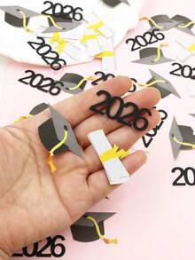100 chiếc giấy kim tuyến in hai mặt hình chữ số 2026 dùng trang trí bàn tiệc tốt nghiệp, lễ tốt nghiệp, bằng tiến sĩ, chứng chỉ. - Nhiều màu - Xem 5