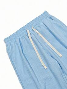 VIVINTIMO Men's Drawstring Waist Pockets Casual Loose Pants - Blue - View 6