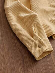 SWAVVY Chaqueta casual de manga larga de un solo abotonadura con color contrastante para hombres - Caqui - Ver 3