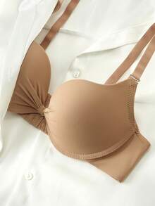 3pcs Seamless Padded Underwire Full Coverage Bras, Solid Black/White - Multicolor - View 4