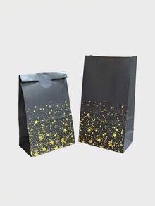 24个可重复使用的纸质礼品袋套装，玫瑰金心形设计，12个袋子，12张贴纸，适用于派对、婚礼、新娘送礼会、生日礼物包装用品 - 多色 - 查看 2