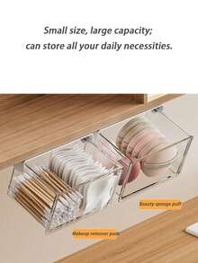 SpaceSaving Expandable Mirror Cabinet With Under Storage Box And Hanging Rack Bathroom Vanity Organizer For Cotton Pads Lipstick Swabs With Hidden Pull Out Drawer Shelf Cosmetic Storage - Multicolor - View 11