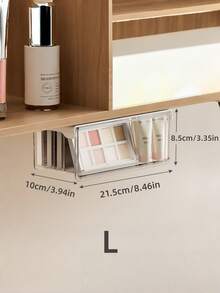SpaceSaving Expandable Mirror Cabinet With Under Storage Box And Hanging Rack Bathroom Vanity Organizer For Cotton Pads Lipstick Swabs With Hidden Pull Out Drawer Shelf Cosmetic Storage - Multicolor - View 5
