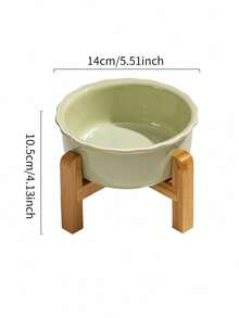 Elevated Ceramic Pet Bowls With Bamboo Stand Weighted Base Anti Slip Ergonomic Feeding Station For Cats Dogs Dishwasher Comfort Height - multicolor - View 15