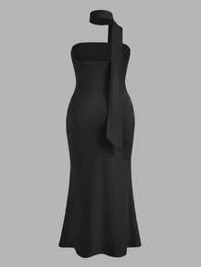 Casual Slim Fit Long Dress For Plus Size Women, Summer Vacation Cruise Travel Beach Sunbathi Body Fit Long Dress New Arrival Women Dress Greece Vacation Outfits Women - Multicolor - View 4