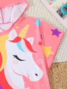 Baby Girls & Toddler Unicorn Print Swimsuit Cover Up, Sun Protection Outfit For Beach/Vacation - Multicolor - View 7