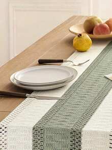 1PC Boho Table Runner Macrame Table Runners For Home Decor ,Cream & Gray Macrame Table Runner With Tassels For Boho Dining Bedroom Decor Rustic Bridal Shower,Farmhouse Rustic Table Runner,Place Mat, Valentine's Day Decoration, Gift Decor, Wedding Decor, (Multiple Sizes Available) - multicolor - View 3
