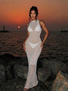 Sirith 2026 New Arrival Fashionable Hollow-Out Romantic White Long Dress For Women - White - View 1