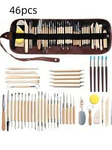 36/39/46pcs Premium Ceramic Sculpting Tool Set, Including Tool Box. Suitable For DIY Pottery Making And Creative Handmade Gifts. Artist DIY Art Supplies. Ceramic Artist Tool Kit. - Multicolor - View 15