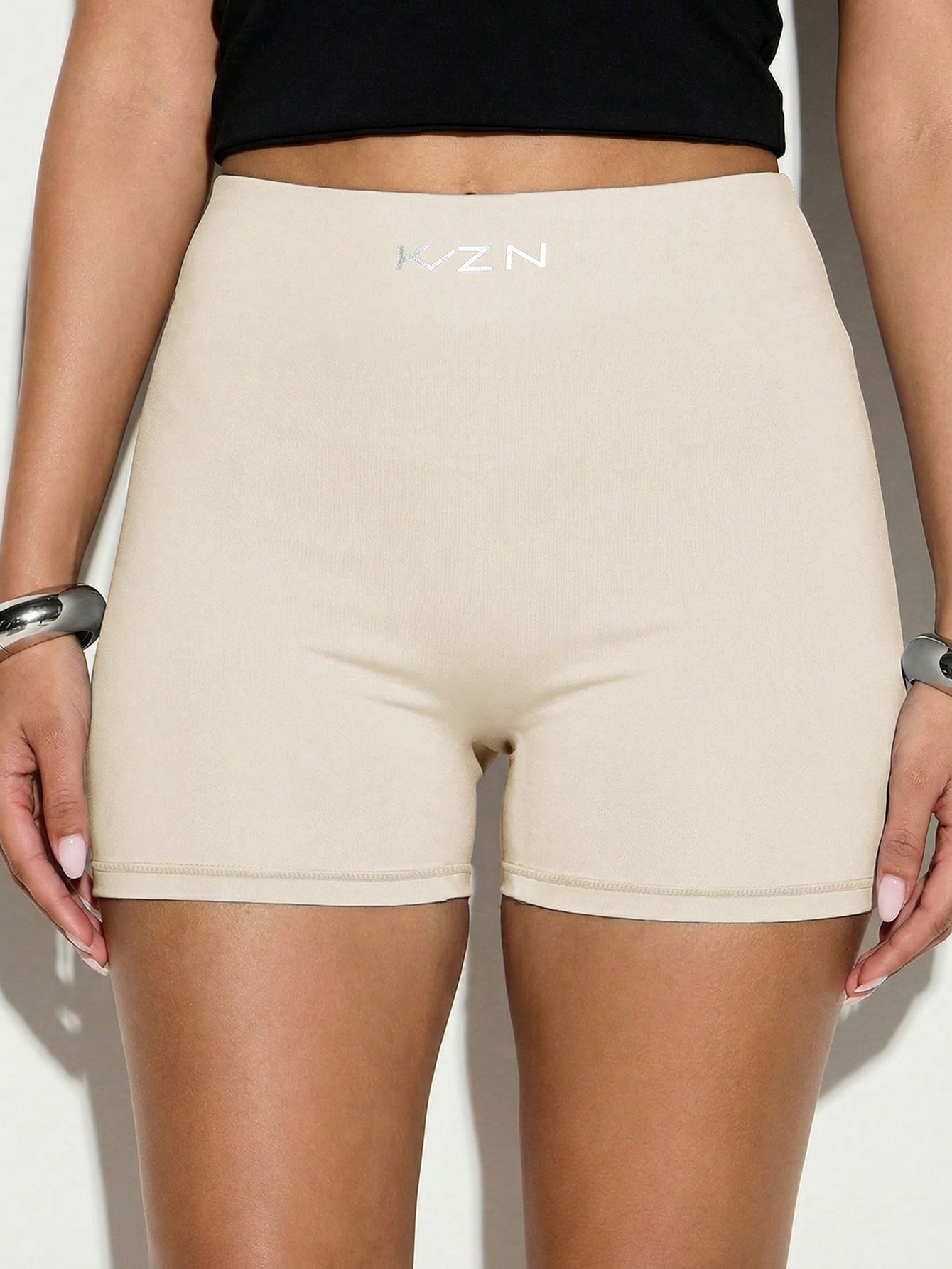 KIZN High Waisted Logo Biker Shorts