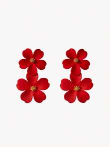Opalesca 12pcs Bohemian Style Mixed Color Flower Metal Pendant Earring Set, Gift For Women & Girls Valentines,Mom,Mother,Mother's Day,Gift - Multicolor - View 5
