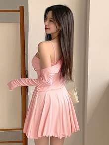 DAZY Women's Plain And Simple Daily Wear Two-Piece Set Lounge Sets For Women - Pink - View 5