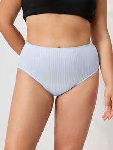 LUVLETTE Bộ 3 quần lót nữ cạp cao bằng cotton Plus - Màu đen - Nhiều màu - Xem 11