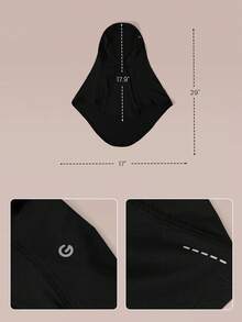 GLOWMODE Goal Chaser Stretchy Sweat-Wicking Breathable Reflective Adjustable Tie Mesh Performance Hijab Headscarf Running Training Gym Daily Active - Black - View 6