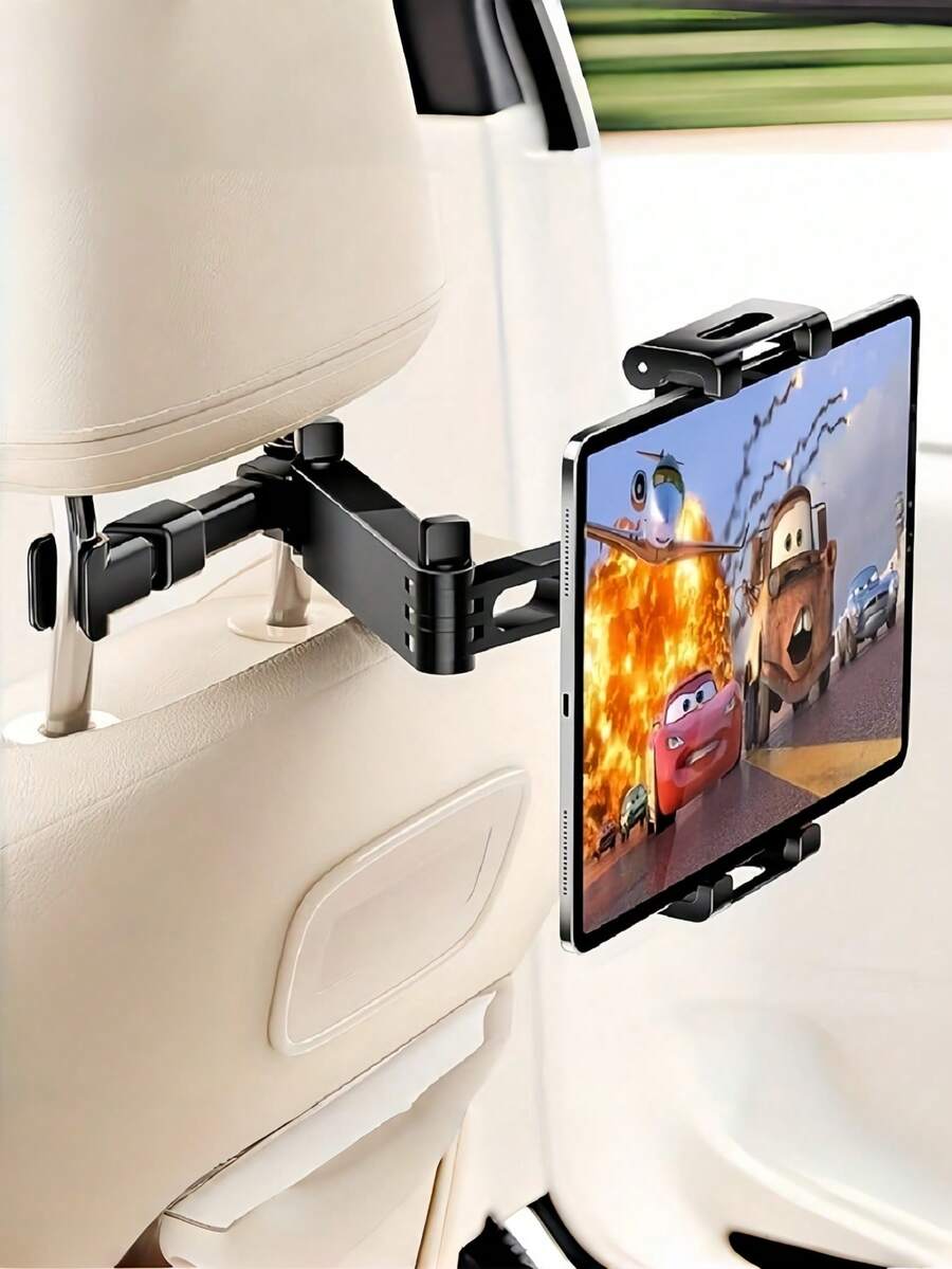 SHEIN 1PC CAR BACKSEAT HEADREST TABLET MOUNT 360 DEGREE ROTATION ADJUSTABLE COMPATIBLE WITH TABLETS SMARTPHONES CAR TRIP ESSENTIAL BIRTHDAY GIFT CAR ACCESSORIES CAR PHONE HOLDER - Multicolor - View 1