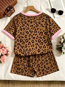 Tween Girls' Digital Polka Dot Bow Decor Short Sleeve Shorts Set, Casual Comfortable Stylish Spring/Summer Outfit, Versatile Design Suitable For Outdoor, Sports, Picnic, Photography, Home, School, Holidays, Gifts,Summer Outfits,Polka Dot Top,Squishy,Summer Sets,Summer Two Piece Set - Multicolor - View 2