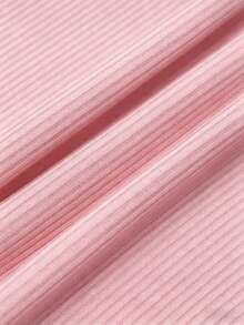 Franclia Women's Elegant French Style Knit Trim Front Button Short Sleeve Dress - Pink - View 6