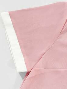 Franclia Áo kiểu nữ cỡ lớn màu hồng thanh lịch mới cho mùa hè, chất liệu chiffon, cổ trắng, dáng rộng, tay ngắn. Thích hợp cho mùa hè, lễ hội và các dịp nghỉ lễ. Đặc điểm nổi bật: cúc kim loại trang trí, kiểu dáng đa năng, cổ áo tương phản, dáng rộng, tay ngắn và vải xếp ly. Trang phục mùa tốt nghiệp, trang phục công sở thời trang, trang phục thường ngày năng động, trang phục chuyên nghiệp thành thị. - Bụi hồng - Xem 4