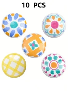 10PCS Ceramic Knobs Sun Pattern Vintage Decorative Cabinet Knobs For Cabinets Drawers Diameter 1.5 Inch 5 Styles - multicolor - View 3