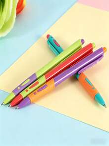 48-Pack Of Press-Down Ballpoint Pens, 0.7mm Blue Oil-Based Pens, With High Contrast And Fashionable Design, Suitable For Primary School Students For Note-Taking, Retro Office Supplies, Multi-Functional Pen. - Blue - View 5