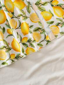 Tween Girl Lemon Print Side Slit Halter Vacation Dress - Yellow - View 8