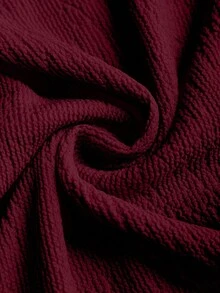 Sweetra Women's Asymmetrical Shoulder Tie Strap Ruched Crop Top And Mini Skirt 2-Piece Set - Burgundy - View 6