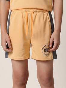 SUMWON Regular Boys Raglan Tee And Shorts Co-Ord Set With Future Athletic Champions 1985 Print - Orange - View 4