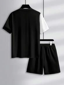 Manfinity Homme Bộ áo thun nam tay ngắn dáng ôm phối màu tương phản - Nhiều màu - Xem 3