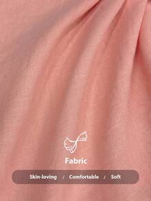 Elenzga 女式休闲卡其色褶皱面料吊带串珠设计腰部纽扣系带长款连体裤，春夏 - 藕粉色 - 查看 6