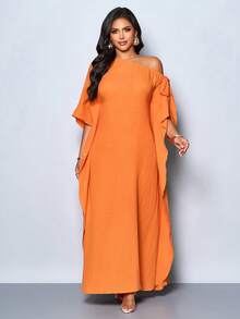 SOLERSUN Đầm dài bằng cotton sang trọng, gợi cảm và thanh lịch, thích hợp cho kỳ nghỉ biển, thoáng khí, thoải mái và mềm mại, màu cam tươi tắn. - trái cam - Xem 5