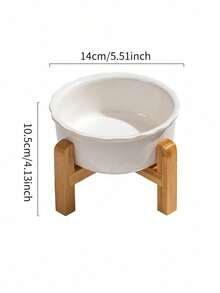 Elevated Ceramic Pet Bowls With Bamboo Stand Weighted Base Anti Slip Ergonomic Feeding Station For Cats Dogs Dishwasher Comfort Height - multicolor - View 16