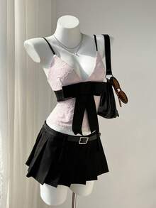 Elamini Áo croptop mới mùa Xuân/Hè 2026, áo hai dây không tay ôm sát, gợi cảm, thời trang dành cho nữ. - Nhiều màu - Xem 5