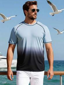 Manfinity KASUA Áo chống nắng tay ngắn raglan dành cho nam - Màu Xám nhạt - Xem 4
