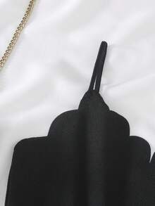 Tween Girls' Casual Everyday Vacation Petal Collar Patchwork Contrast Leopard Print Jumpsuit - Black - View 2