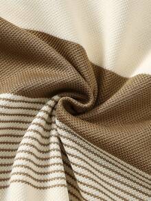 SHEIN 两件套男女宝宝休闲条纹背心T恤和工装短裤套装，男宝宝服装，男宝宝夏季服装，街头服饰 - 棕色 - 查看 4