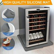 Mini Fridge Silicone Mat With Raised Edge,23.6"X23.6" Under Refrigerator Mat, Mini FridgeDrip Pan Prevent Water Leakage And Floor Damage,Leakproof Mat For Under Small Fridge RefrigeratorFreezer - 1pc Gray - View 6