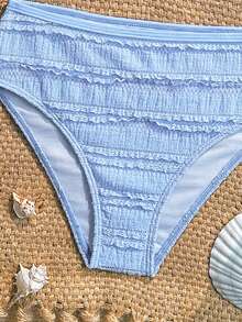 SHEIN Bộ bikini kẻ caro cho bé gái tuổi teen: Thiết kế buộc cổ, họa tiết dễ thương, mở ra xu hướng thời trang biển mùa hè. - Nhiều màu - Xem 4