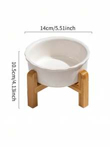 Elevated Ceramic Pet Bowls With Bamboo Stand Weighted Base Anti Slip Ergonomic Feeding Station For Cats Dogs Dishwasher Comfort Height - multicolor - View 8