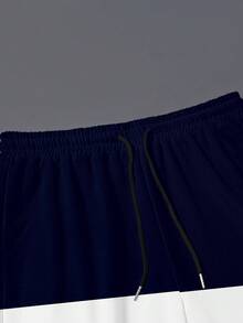 NEOREFINED 男士字母印花修身短袖T恤和短裤休闲套装 - 彩色 - 查看 5