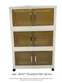 1PC 45/60CM Foldable Storage Cabinet, 1-5 Tier Double Door Storage Organizer, Thickened Plastic Wheeled Storage Cabinet, Living Room Toy & Snack Multi-Layer Cabinet, Clothes Storage Cabinet, Home Dust-Proof Shelving, Home Storage Rack, Storage Box, Plastic Container, Oil Bottle, Kitchen Storage Supplies, Cup Rack, 1 Oil Bottle, Spoon Rack, Kitchen Storage Rack - Multicolor - View 7